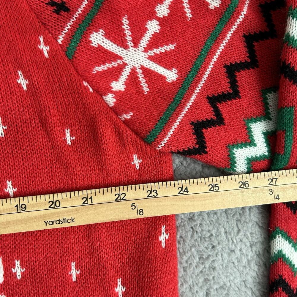Christmas Party Sweater Sheep Baaa Bah Humbug Ugly Red Sweater Size XL Dec. 25th - Picture 8 of 12